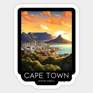 A Pop Art Travel Print of Cape Town - South Africa Sticker